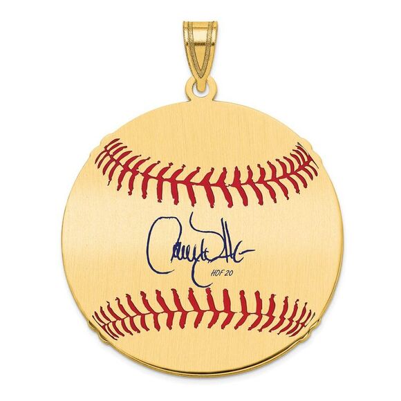 14K Gold Plated Larry Walker Signature LG Enamel Baseball Pendant